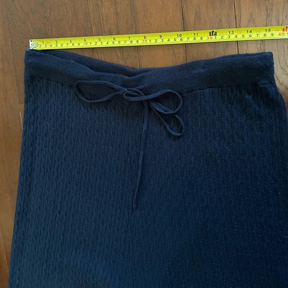 And Now This Brand Womens Navy Wide leg Knit Pants Draw String High Waisted Sz M - Picture 3 of 9